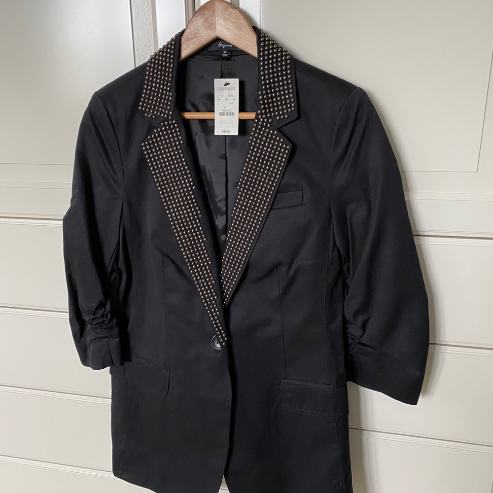 Express black blazer with gunmetal embellishments